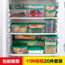  Plastic fresh-keeping box 20-piece rectangular refrigerator freezer box Microwave oven lunch box with lid Fruit grains storage box