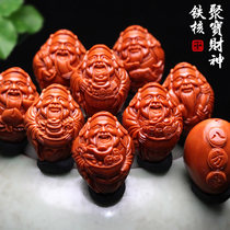 Sunangong olive core carving pure hand-carved iron core lucky treasure Eight God of wealth olive hu hand skewers for men