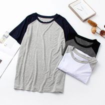 Short-sleeved pajamas mens single piece top Spring summer thin Modal crewneck loose oversized T-shirt casual loungewear