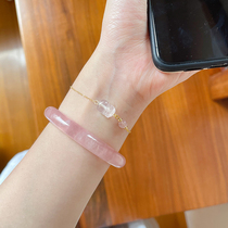 Natural Madagascar strawberry crystal powder crystal bracelet girl cherry blossom agate jade jade bracelet girlfriends young