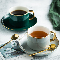 European small luxury Phnom Penh coffee cup Home ceramic cup and saucer set Afternoon tea cup dish spoon Water cup Flower tea cup