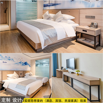 Hotel furniture Custom bed linen Apartment standard room Full set of bed and breakfast room combination table TV cabinet writing desk