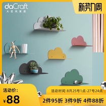  Creative shop wrought iron wall-mounted storage partition Pastoral living room bedroom wall wall decoration cloud storage rack