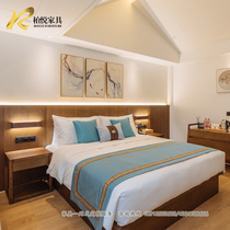 Hotel Hotel Furniture Standard Room Bed Full set of Simple Modern Villa Club Homestay Engineering Customized Factory Direct Sales