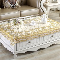 Coffee table tablecloth waterproof anti-scalding oil-proof wash-in PVC table mat rectangular plastic tablecloth Nordic modern simplicity