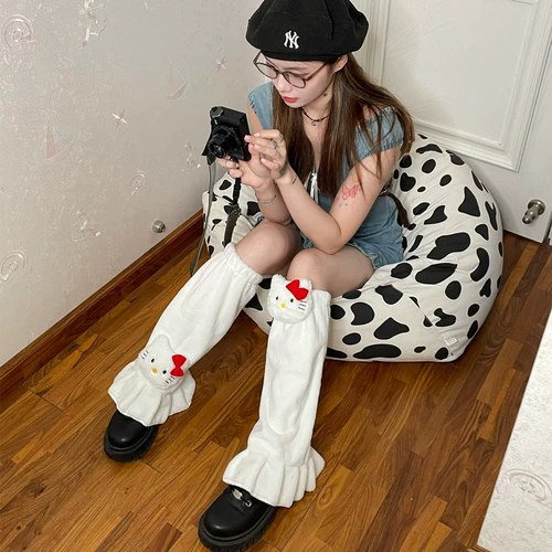 Японские мультяшные гетры, демисезонный удерживающий тепло комплект для школьников, популярно в интернете, средней длины, стиль Лолита