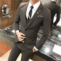 Suit suit suit men British style Korean slim handsome casual business jacket youth small suit Net red set