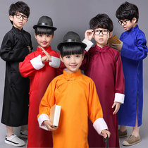 Children's cross talk performance clothing mantle cross talk coat May 4th Republic of China cross talk clothing Chinese robe performance clothing