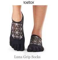 Toesox-Luna Lace mesh diamond embroidered yoga socks Pilates socks Five-finger non-slip socks