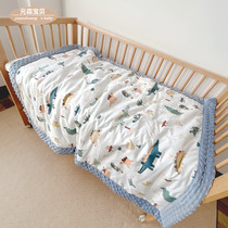 Class A pure cotton bean velvet childrens quilts are thickened in spring autumn and winter small blankets baby quilts kindergarten quilts winter