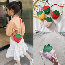Child Packet Strawberry 2020 Inclined Satchel Bag Baby Cute Little Girl Zero Wallet 100 Hitch Fashion Single Shoulder Bag Tide