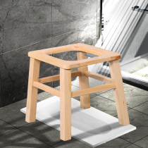Solid wood toilet chair for pregnant women toilet mobile toilet elderly household toilet stool reinforcement non-slip squat stool