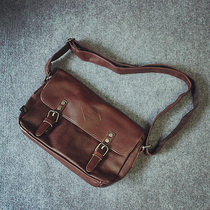 New Threebox Mens Bag Casual Single Shoulder Bag Small Horn Satchel buckle Retro Mens Satchel Tide Bag