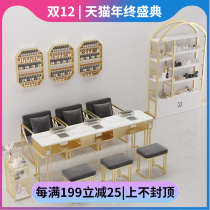 New built-in vacuum cleaner nail table chair set single double trio table nail table marble