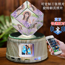 Music box Music box Crystal ball personality diy custom photo rotation Bluetooth send girls girls birthday gifts