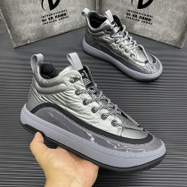 Clown shoes mens 2021 Autumn New down cloth high-top fashion thick soled casual board shoes mens silly head shoes