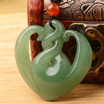 Tangling jade twist Qiankun pendant Heart-shaped large version of Tangling stone pendant hollow female pendant