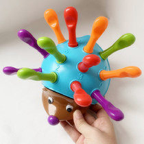 Childrens early training focuses on hand eye coordination training and push - in hedgehog babys babys puzzle toy