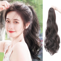 Wig female summer hair simulation grab clip double ponytail wig female strap Net red high ponytail braid curly hair natural
