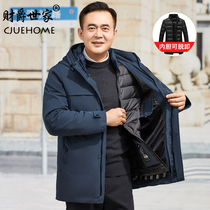 Dad cotton-padded winter coat thickened lint cotton coat 2021 autumn new old mens winter down padded jacket