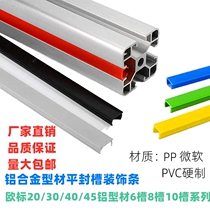 European standard aluminum profile flat sealing groove strip 6810 groove black gray and white dustproof decorative strip PVC flat sealing strip PP sealing groove strip