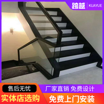 Chongqing Villa modern light luxury U-groove tempered glass handrail glass railing outdoor stainless steel glass handrail