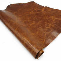 Brown vintage oil wax leather head layer cowhide sofa seat headboard European furniture Leather fabric Leather leather material