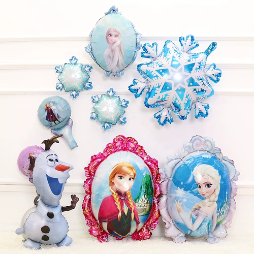 Дисней, мультяшный синий воздушный шар, «Холодное сердце», со снежинками