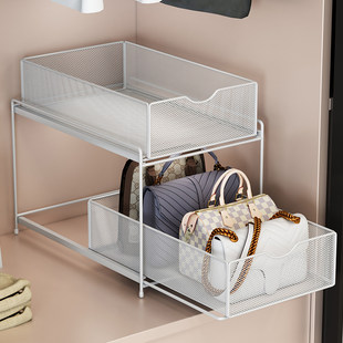 Bag storage artifact wardrobe drawer pull -up separation partition storage box shelf display cabinet hanging bag hanging bag