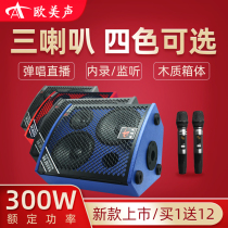 European and American voice 008v professional street selling singing audio outdoor K song performance high-power portable speaker