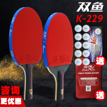 Pisces table tennis racket double-beat 2-mounted horizontal pats straight-up amateur training ping-pong racket 229 Pong