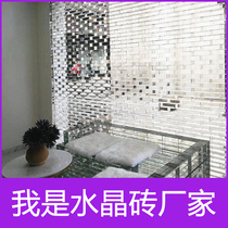 Fine ground transparent square solid crystal brick bubble glass tile porch hotel storefront bathroom bathroom living room partition wall