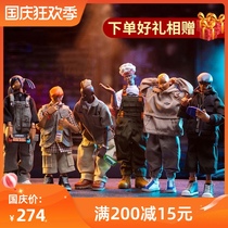 Tide play blind box hand-held movable street corner bar COME4ARTS trendy doll ornaments beer cans hip hop doll