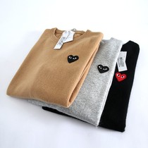 Star same style Japanese sweater tide brand pure wool bottoming shirt embroidery love mens and womens pullover knitted sweater couple wear