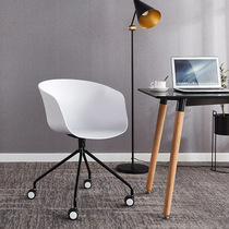 Modern Nordic minimalist fashion casual office linen home desk steel backrest computer armrest pulley chair