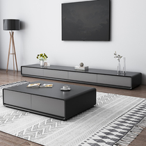 TV Cabinet Tea Table Combo Brief Modern Black Walnut Color Living-room Ground Cabinet Nordic Size Family TV Cabinet
