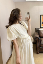 PEIPEI maternity dress custom bead chain dress High-end pregnancy tide mother skirt loose net red does not show summer clothes
