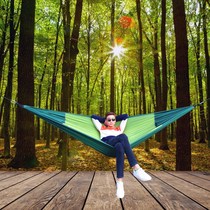 Outdoor canvas hammock Single double camping thickened hanging chair Dormitory swing Portable crescent wood curved stick anti-rollover