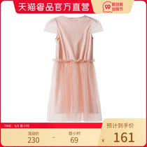 PiderBB Pink Lace Short Sleeve Dress Cute Girls Princess