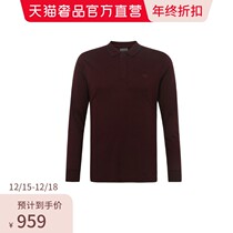 EMPORIO ARMANI multicolor lapel eagle logo embroidery pattern mens long sleeve polo shirt ARMANI