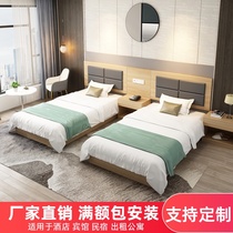 Hotel Furniture Customized Standard Room Full Rooms Large Bed Sheets Double Simple B & B Inn Express Rooms Hotel Bed