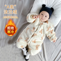 Baby Spring Dress 2023 New Flannel One-piece Clothes Baby Sleepwear Autumn Winter Style Coral Suede Newborn Clothes