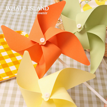 Childrens outdoor toy paper windmill making diy handmade material homemade origami picnic decoration photo props White