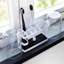 Toilet non-perforated toothbrush storage shelf creative toothbrush holder toothbrush cup toothpaste rack mouthwash cup set