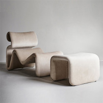 Designer Furnishings Creative Bent Single Chair Metal Profiled S Shaped Chair Modern Minimalist Living-room Sloth Chair