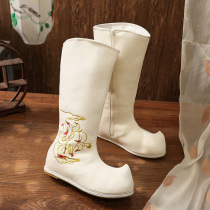 Spring Hanfu shoes mens boots wild antique boots High barrel side zipper Mens antique boots retro upturned shoes long barrel