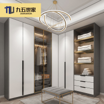 Whole house custom wardrobe Whole cloakroom Rabbit baby light luxury bedroom furniture L-shaped corner cabinet Shanghai factory