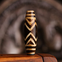 True as jewelry generation Bontic tube rare totem black and white wood fossil wood beads Millennium ancient beads