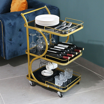 Nordic mobile wrought iron dining car tea cart trolley household wine cart snack cart cake cake
