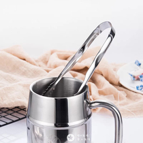 Thickened stainless steel ice clip ice grain clip bread clip food clip biscuit clip barbecue barbecue grill grill 15 5cm